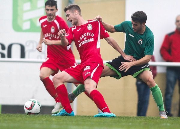 Pablo Antas, Joseba Beitia y Dani Rodríguez en el Somozas-Racing de Santander del Alcalde Manuel Candocia (foto: Mero Barral / 13fotos para Ferrol360)