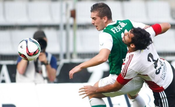 Ante el Logroñés jugó Héber Pena su primer partido de liga del año en A Malata luciendo la elástica del Racing de Ferrol (foto: Mero Barral / 13fotos para Ferrol360)