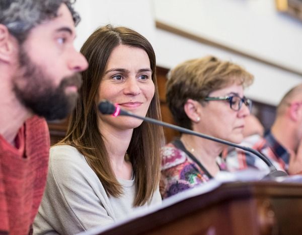 Iván Rivas, Eva Espiñeira y Rosa Méndez Fonte en el pleno de abril del Concello de Ferrol (foto: Mero Barral / 13fotos para Ferrol360)