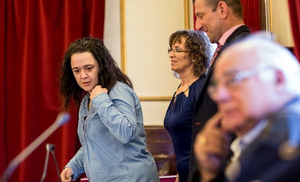 Imagen de Verónica Casal, Ana Rodríguez Masafret, Alejandro Langtry y José Pedrouzo, de PP y Ciudadanos, en el pleno ordinario de abril del Concello de Ferrol celebrado este jueves (foto: Mero Barral / 13fotos para Ferrol360)