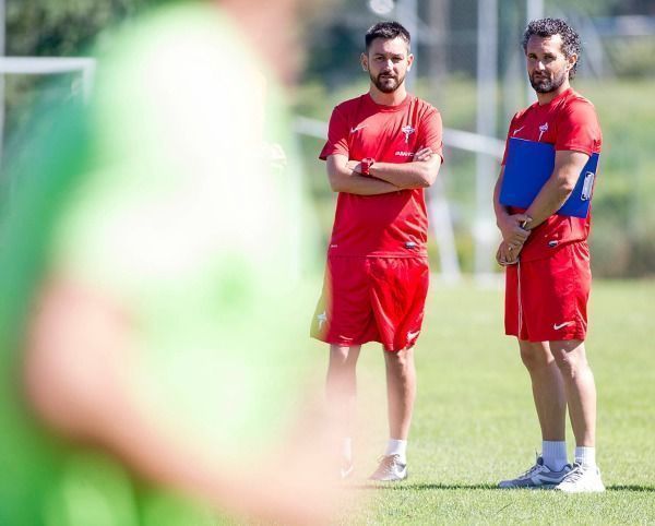Primer entrenamiento del Racing en A Malata a las órdenes de Míchel Alonso (foto: 13fotos para Ferrol360)
