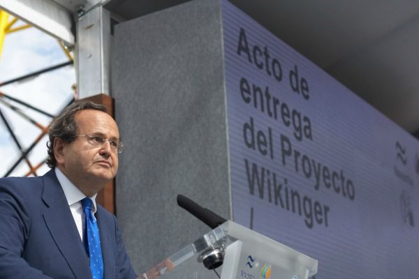 José Manuel Revuelta en el acto de entrega de las jackets para Iberdrola en Navantia Fene (foto: Ernesto Martínez / Ferrol360)