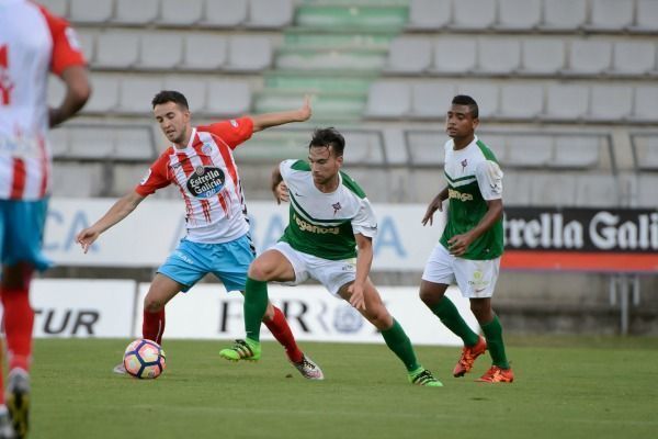 Imagen de Sergio Martín y Alfonso López en el Racing-Lugo de A Malata (foto: 13fotos para Ferrol360)