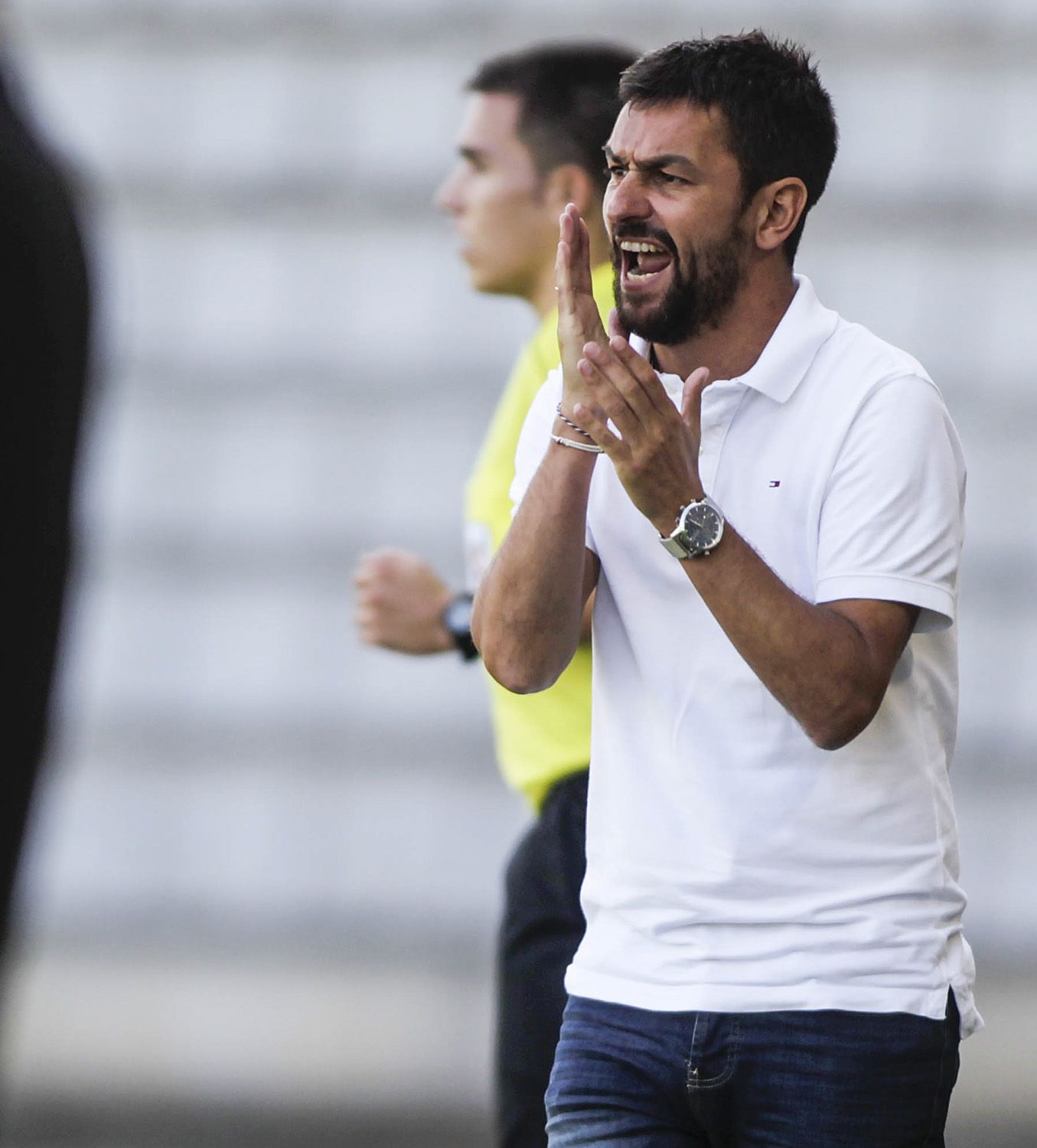 Imagen de Míchel Alonso en el Racing de Ferrol-Racing de Santander de A Malata (foto: Mero Barral / 13fotos para Ferrol360)