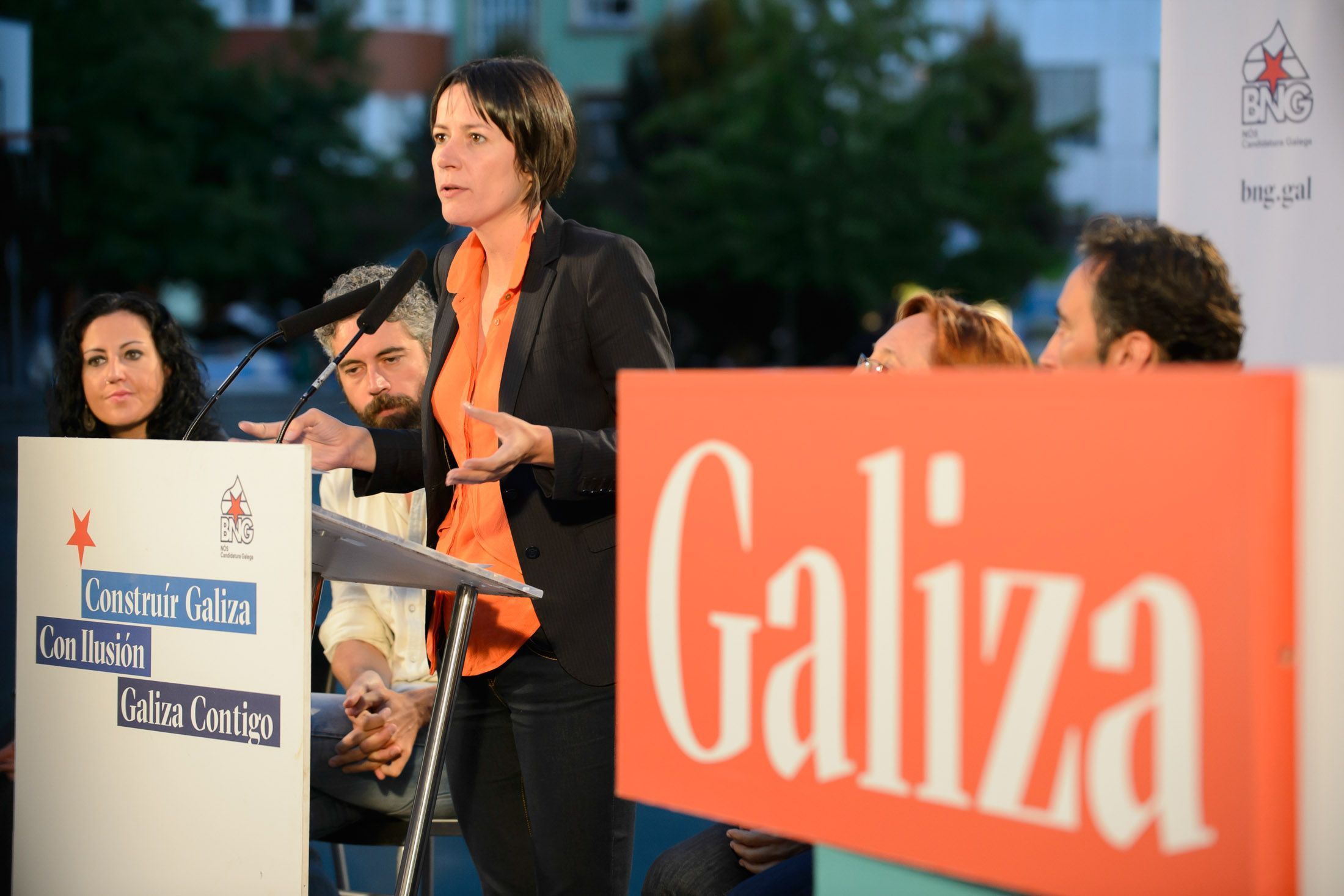 Ana Pontón protagonizó el mitin del BNG en O Inferniño con Iván Rivas, Manuel Polo y Rosana Pérez (foto: 13fotos para Ferrol360)