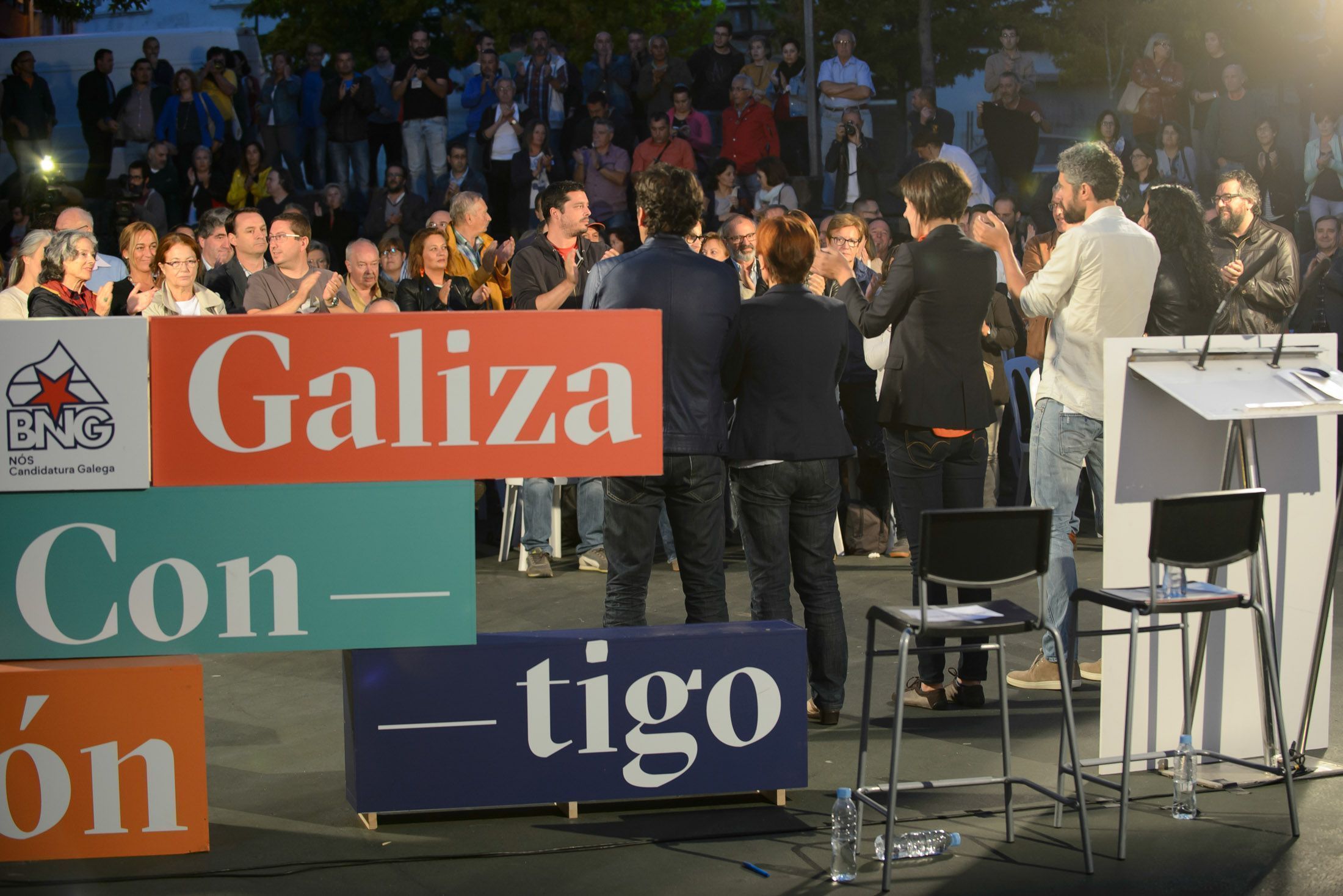 Ana Pontón protagonizó el mitin del BNG en O Inferniño con Iván Rivas, Manuel Polo y Rosana Pérez (foto: 13fotos para Ferrol360)