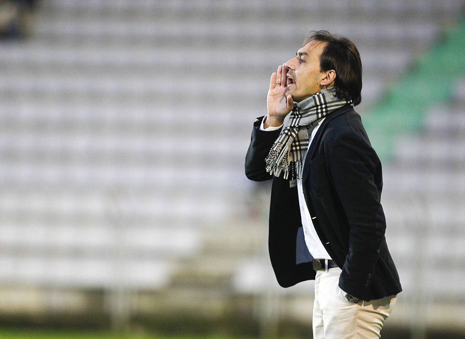 Miguel Ángel Tena, en el Racing-Arandina de A Malata (foto: Mero Barral / 13fotos para Ferrol360)