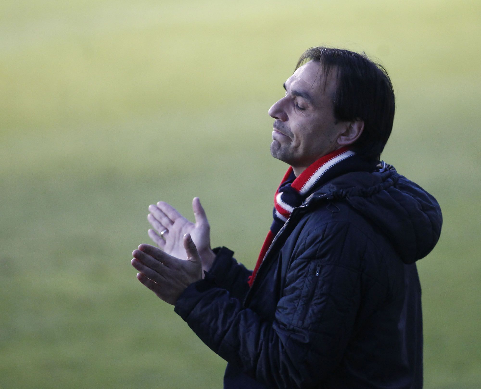 Imagen de Miguel Ángel Tena en el Racing-Mutilvera en A Malata (foto: Mero Barral / 13fotos para Ferrol360)