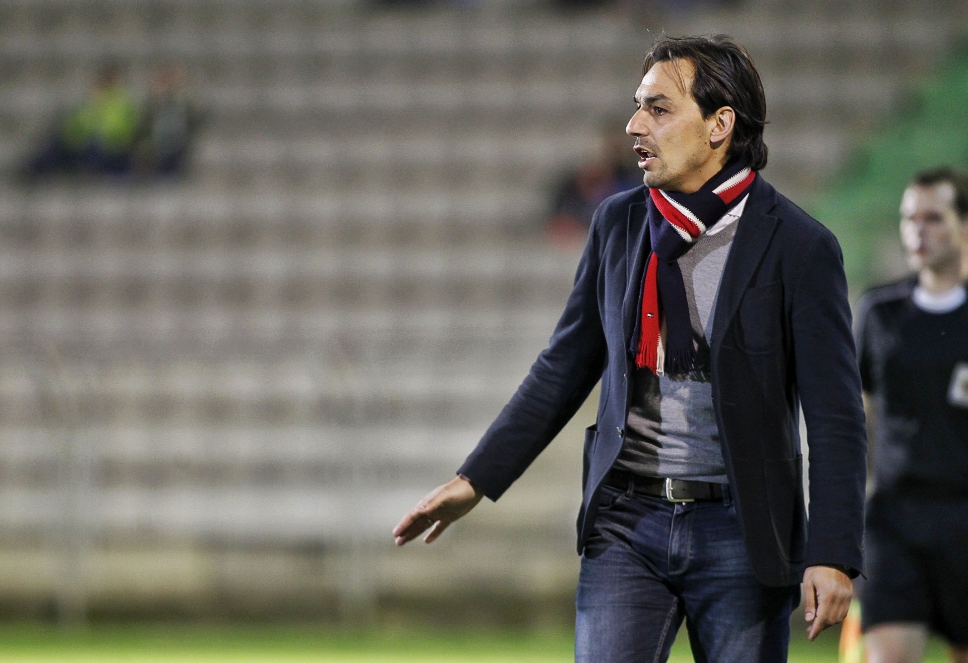 Miguel Ángel Tena, en el Racing-Palencia en A Malata (foto: Mero Barral / 13fotos para Ferrol360)