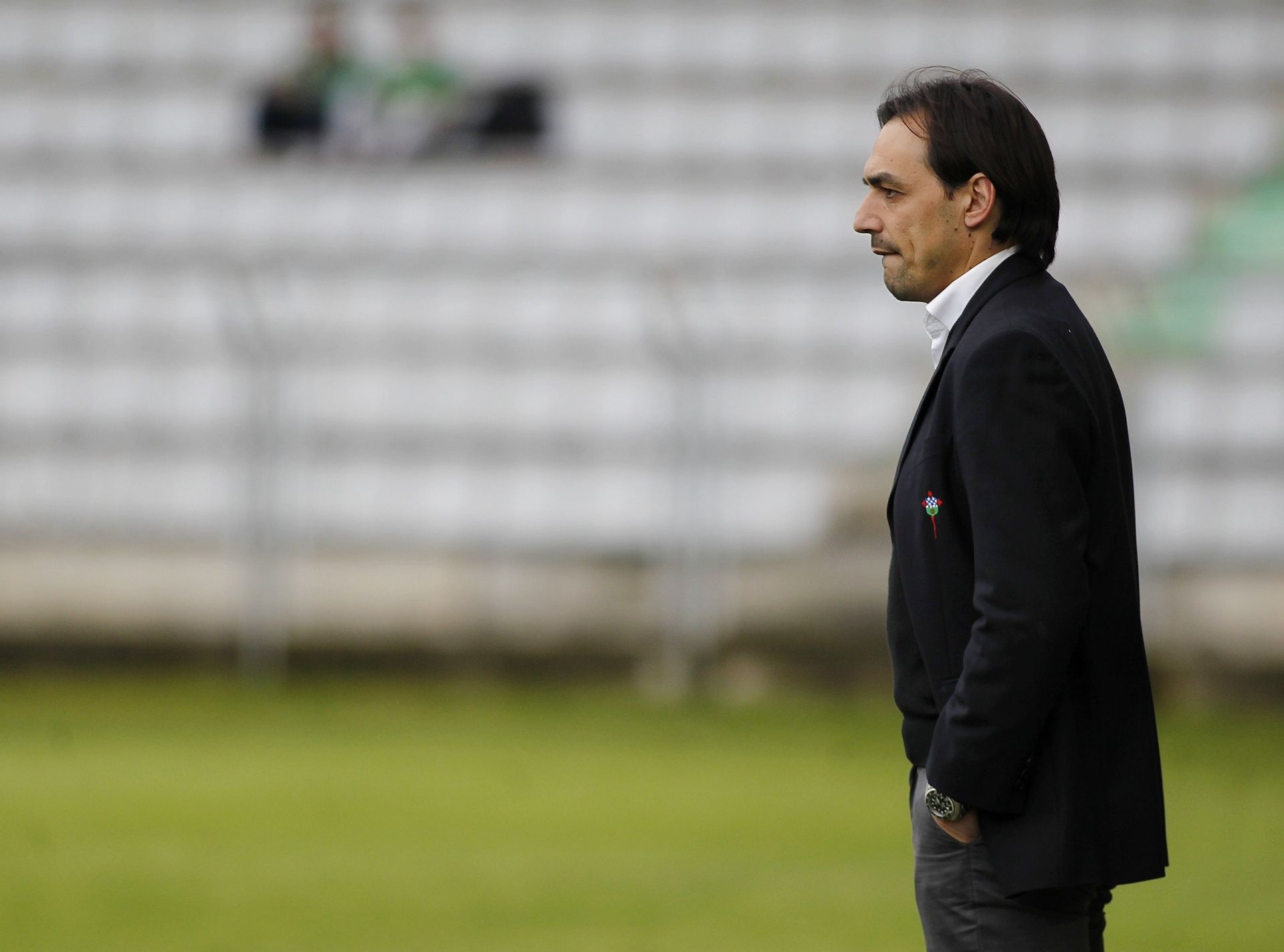 Miguel Ángel Tena, en el Racing-Osasuna B de A Malata (foto: Mero Barral / 13fotos para Ferrol360)