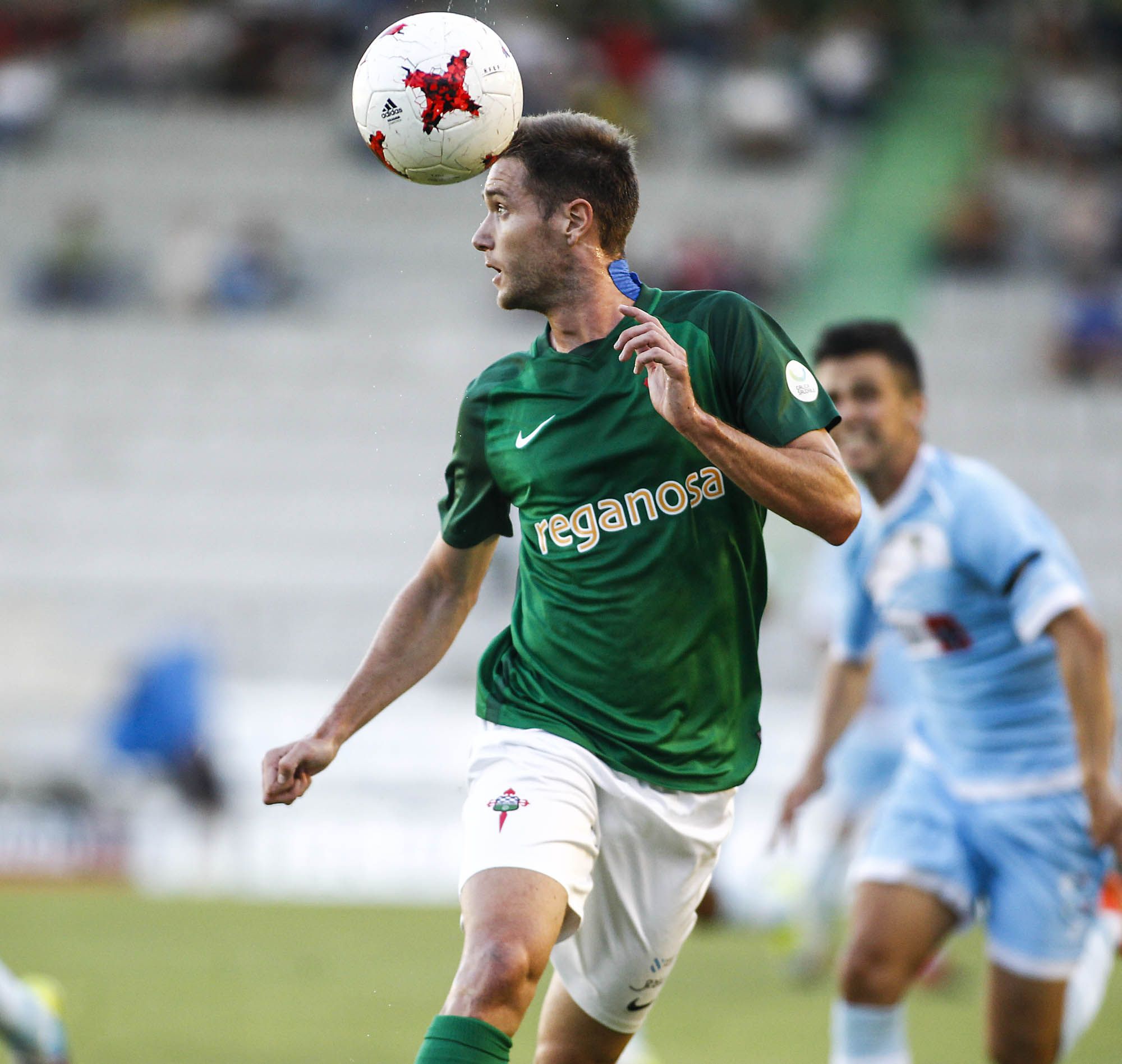 Joseba Beitia, durante el Racing-Coruxo (foto: Mero Barral / 13fotos para Ferrol360)