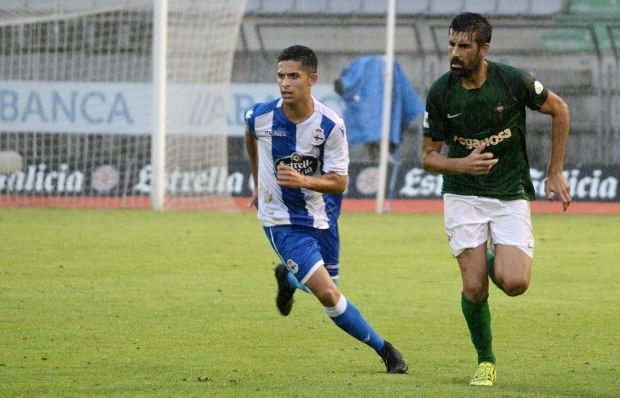 Bicho, aquí con Diego Maceira, regresó a Ferrol por el Racing-Fabril (foto: Raúl Lomba / Ferrol360)