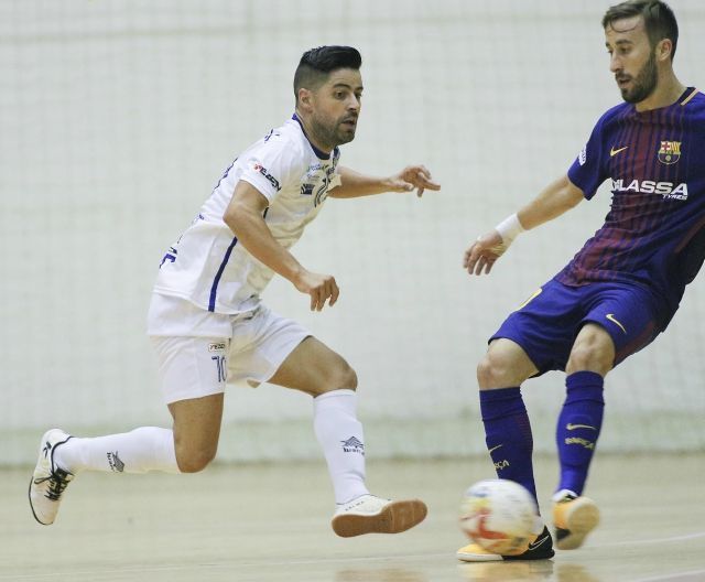 Jacobo, en una imagen del O Parrulo-FC Barcelona Lassa (foto: Mero Barral / 13fotos para Ferrol360)