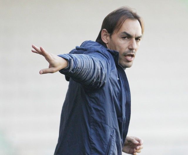 Miguel Ángel Tena, durante el Racing-Fuenlabrada (foto: Mero Barral / 13fotos para Ferrol360)