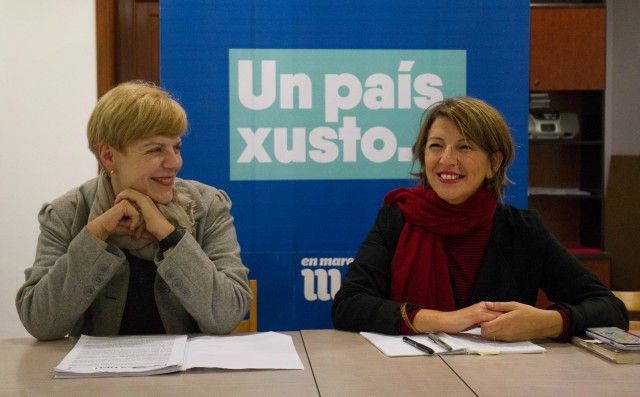 Yolanda Díaz, junto a Fernández Ramil, este viernes en Ferrol (foto: Mero Barral / 13fotos para Ferrol360)