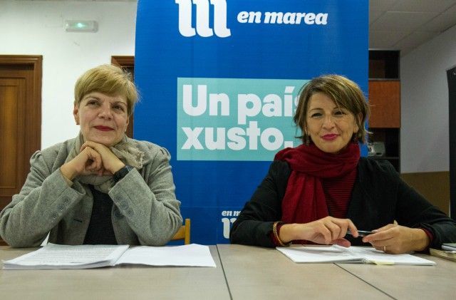 Yolanda Díaz, junto a Fernández Ramil, este viernes en Ferrol (foto: Mero Barral / 13fotos para Ferrol360)