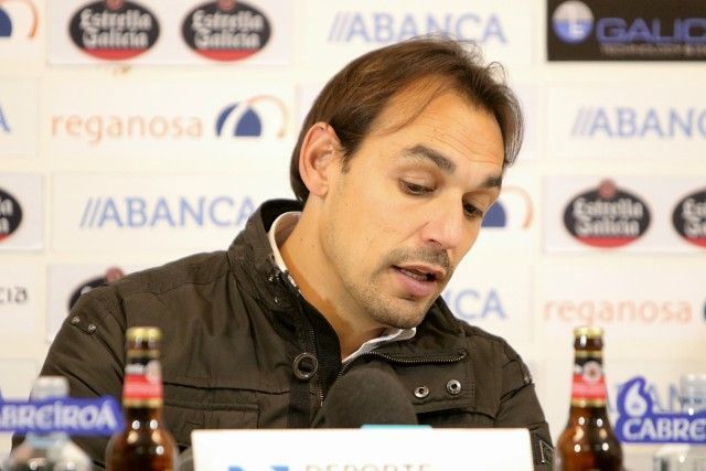 Miguel Ángel Tena, tras el Racing-Real Madrid Castilla (foto: Raúl Lomba / Ferrol360)