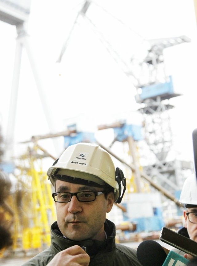 Raúl Rico, responsable del programa constructivo para East Anglia One de Iberdrola, en el astillero de Navantia Fene (foto: Mero Barral / 13fotos para Ferrol360)
