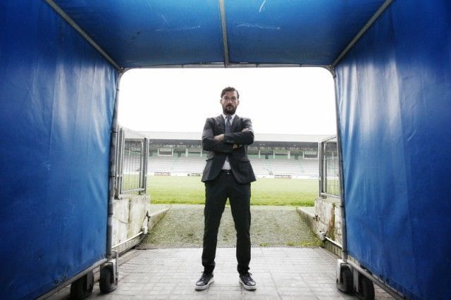 Presentación de Ricardo López Felipe como entrenador del Racing en A Malata (foto: Mero Barral / 13fotos para Ferrol360)