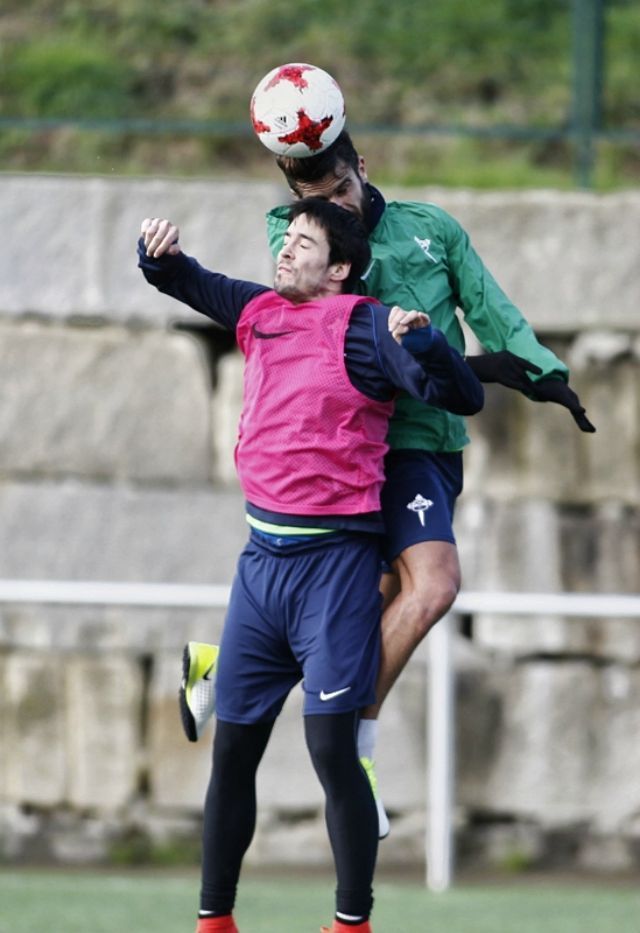 Entrenamiento del Racing este viernes en Aneiros (foto: Mero Barral / 13fotos para Ferrol360)