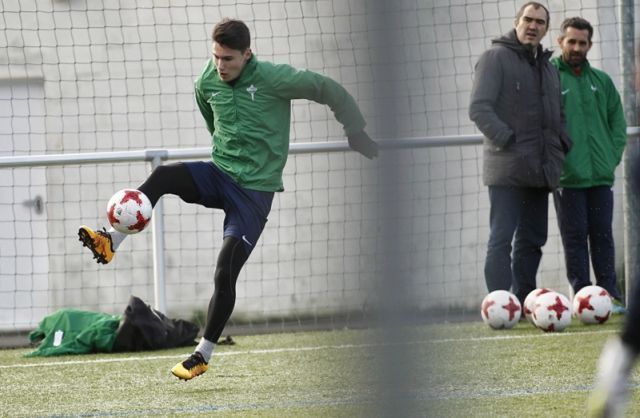 Entrenamiento del Racing este viernes en Aneiros (foto: Mero Barral / 13fotos para Ferrol360)