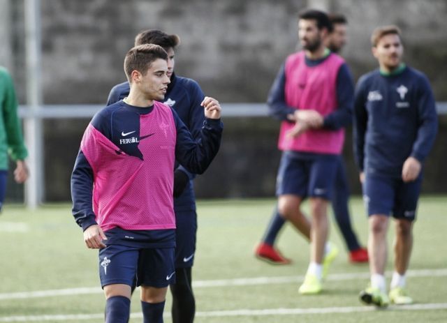 Entrenamiento del Racing este viernes en Aneiros (foto: Mero Barral / 13fotos para Ferrol360)