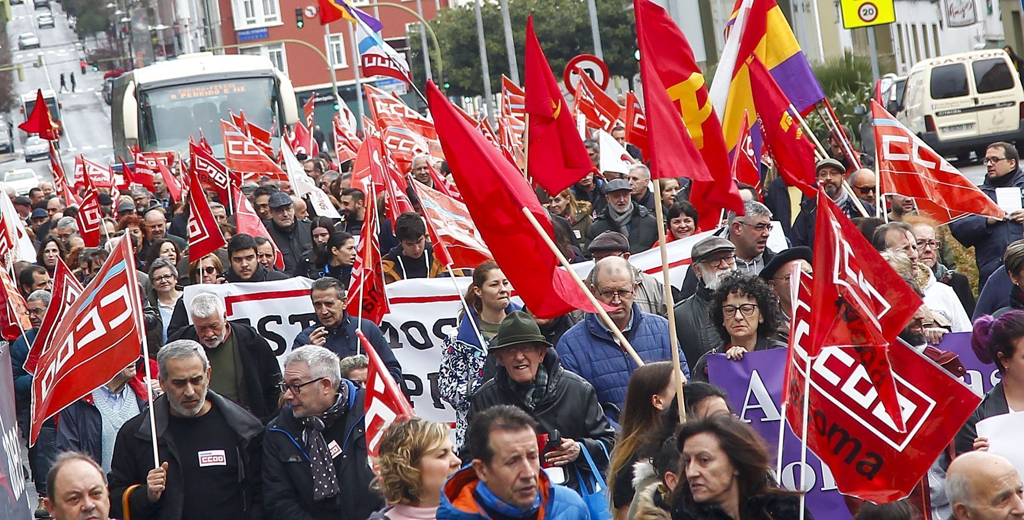 Manifestación de CCOO por el 10 de marzo (foto: Mero Barral / 13fotos para Ferrol360)