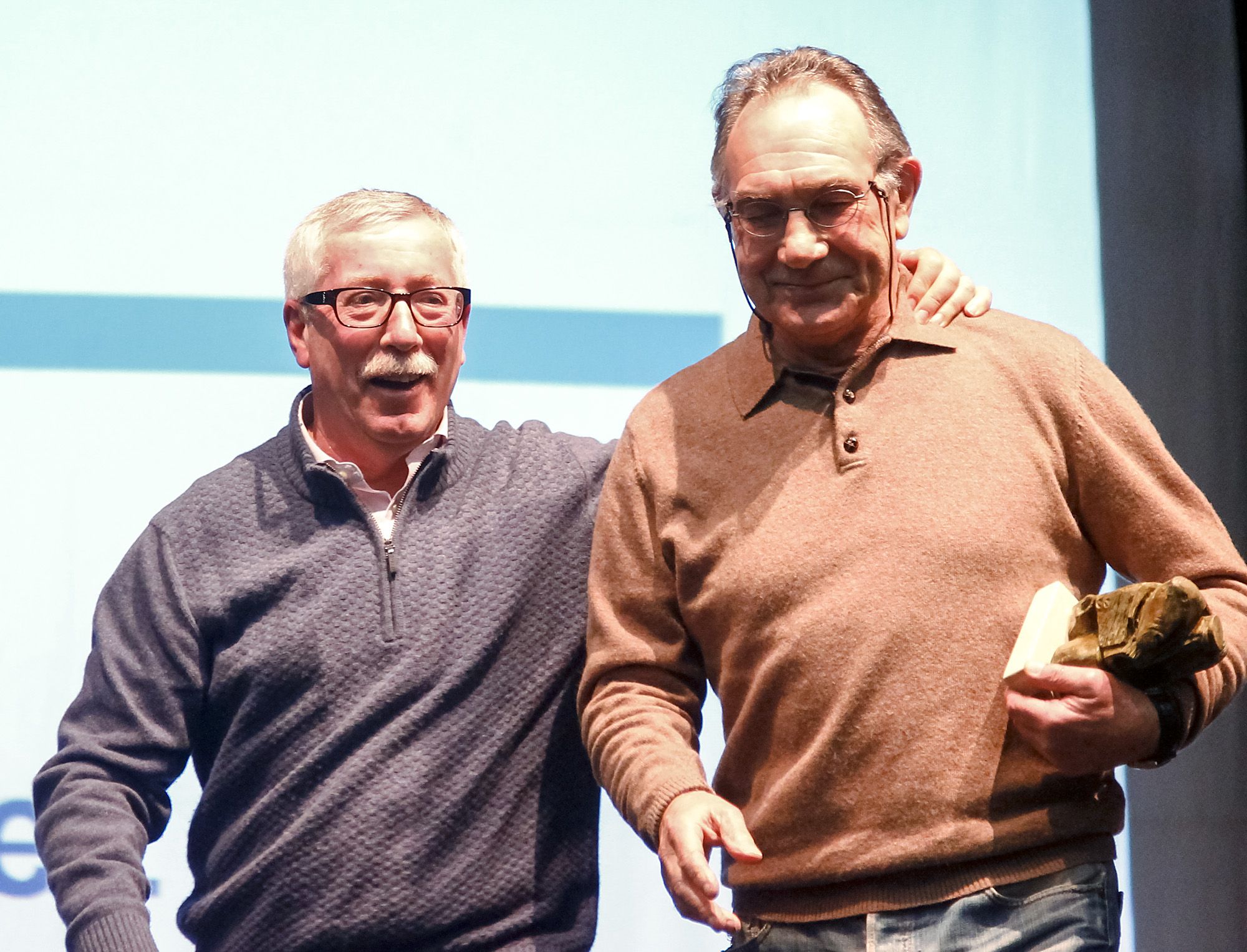 Ignacio Fernández Toxo y Aurelio Ledo, en la entrega de los premios de CCOO y Fundación 10 de Marzo (foto: Mero Barral / 13fotos para Ferrol360)