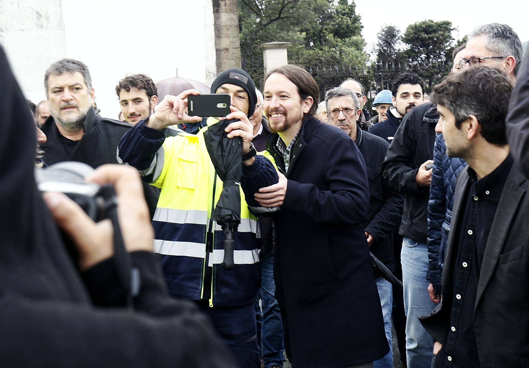 Iglesias, al inicio de la protesta del naval (foto: Mero Barral / Ferrol360)