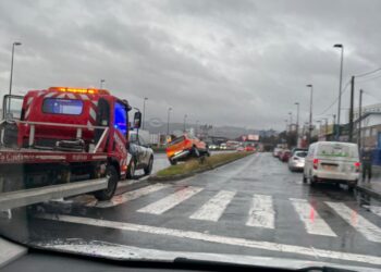 Una mujer de 85 años resulta ilesa tras un llamativo accidente en A Gándara