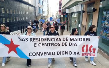 protestas por un conevio digno de las trabajadoras de las residencias de mayores y centros de día privados