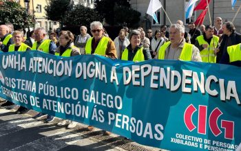 Protesta del Colectivo de Persoas Xubiladas e Pensionistas da CIG en Ponteareas el pasado 27 de marzo | CIG