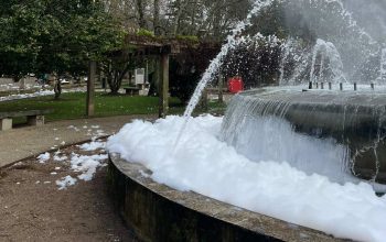 Espuma en la fuente del Cantón