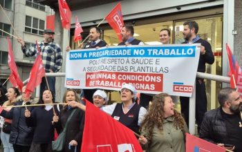Concentración del pasado 10 de enero delante de la tienda ubicada en el barrio de Caranza | CCOO