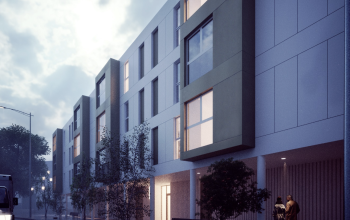 render de la nueva vivienda pública de O Bertón