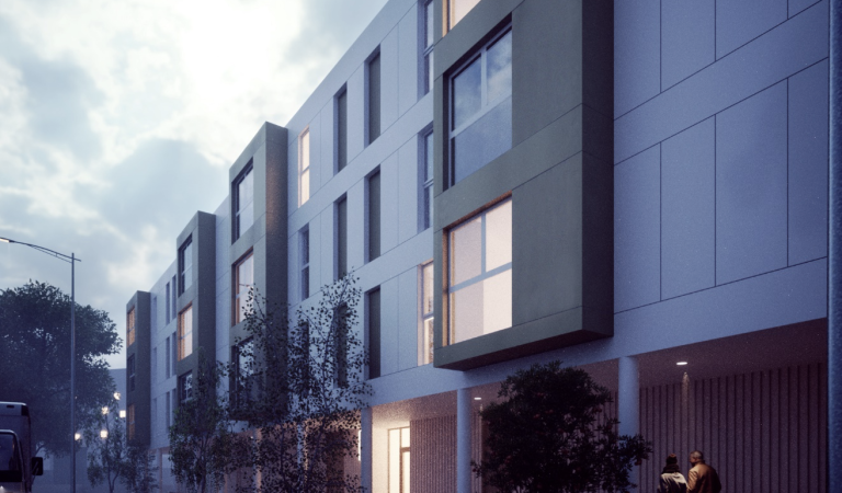 render de la nueva vivienda pública de O Bertón