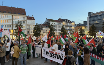 Protesta en la Plaza de Armas en apoyo al pueblo palestino