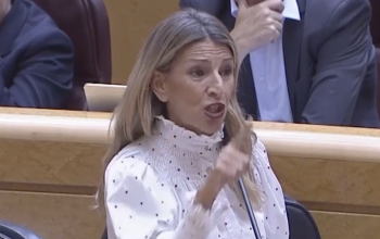 Yolanda Díaz en el Senado este martes