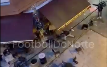 Fragmento del vídeo de la batalla campal previa al partido