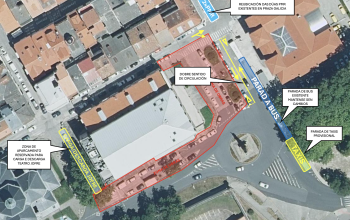 Mapa de los cortes de tráfico en la plaza de Galicia