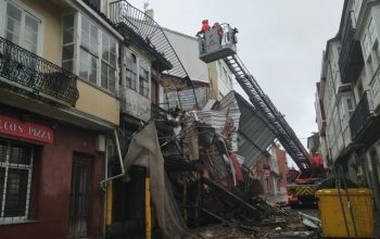Derrumbe edificio Ferrol temporal