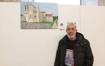 Francisco Pérez Alonso con su muestra Camino de Santiago de la pintura