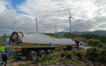 Traslado palas eólicos, repotenciación parque