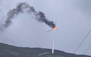 aerogenerador ardiendo