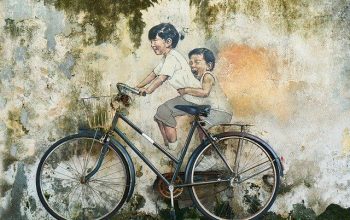 bicicleta mural niños