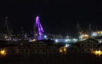 cigüeña navidad grua ferrol navantia iluminada