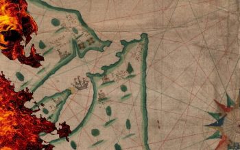 ferrol en llamas montaje sobre mapa ingles de 1589 UDC