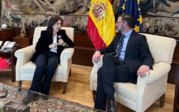 Reunión entre Margarita Robles y Ángel Mato. PSOE